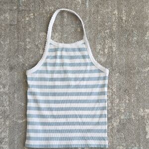 United Colors Of Benetton Girls Blue and White Striped Camisole